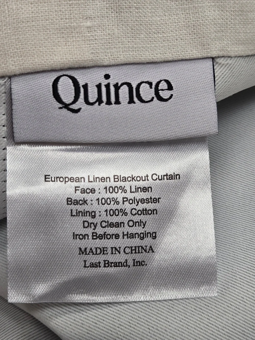 QUINCE Set Of 2 48x84 European Linen True Blackout Curtains Cream 9364